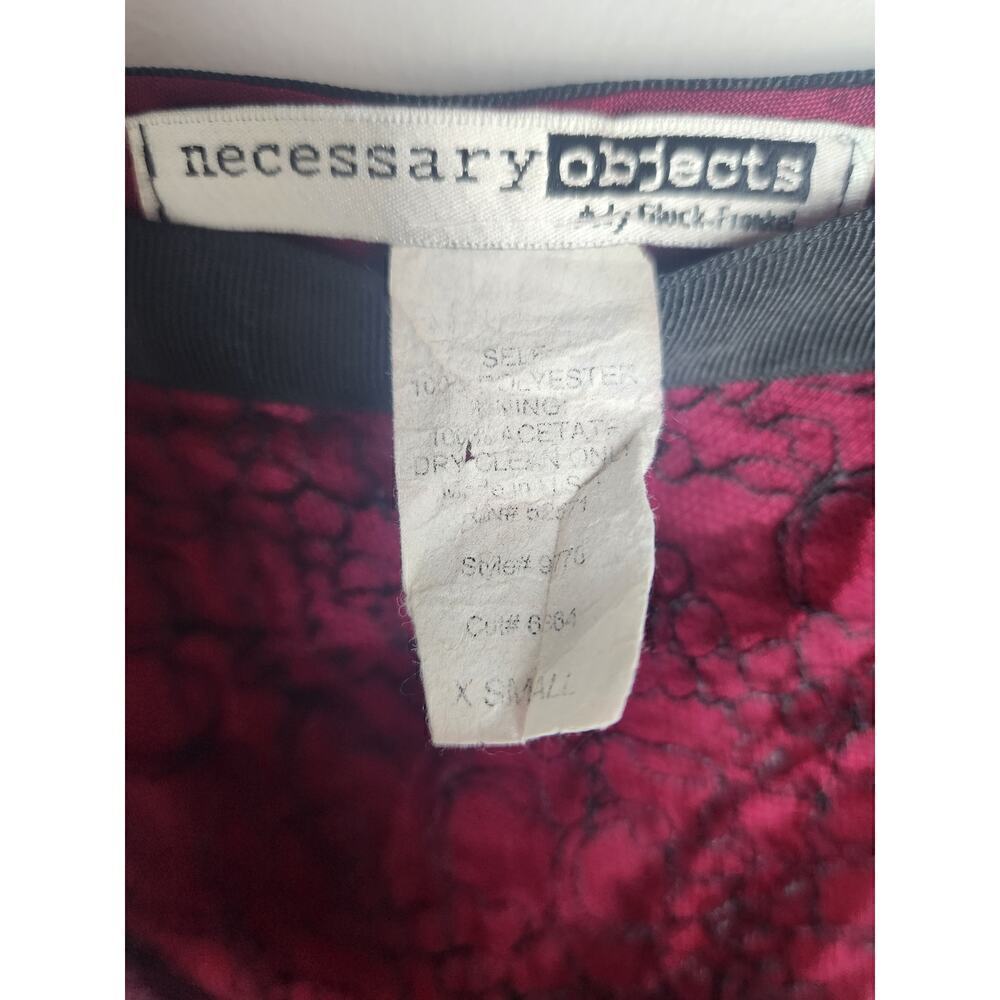 Vtg Necessary Objects Lace overlay skirt ribbon tie side zip sz XS witchy goth - Picture 6 of 8